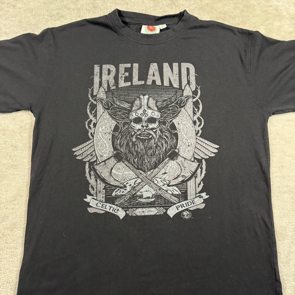 Traditional Craftwear T-Shirt‎ Mens L Black Ireland Celtic Pride Viking Graphic